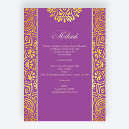 Purple Mandala Mehndi / Baraat Card