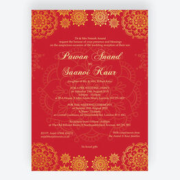Red & Gold Indian / Asian Wedding Invitation