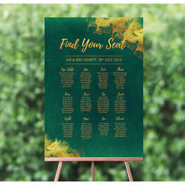 Emerald & Gold Wedding Seating Plan