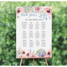 Country Flowers Wedding Seating Plan