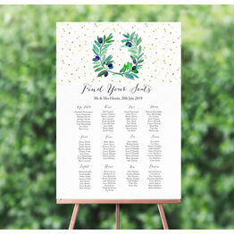 Olive Wreath Wedding Seating Plan