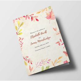 Autumn Leaves Wedding Order of Service Booklet