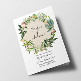 Flora Wreath Wedding Order of Service Booklet