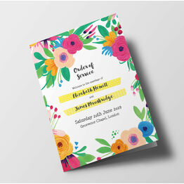 Floral Fiesta Wedding Order of Service Booklet