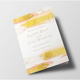 Blush Pink & Gold Wedding Order of Service Booklet