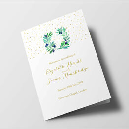 Olive Wreath Wedding Order of Service Booklet