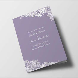 Romantic Lace Wedding Order of Service Booklet