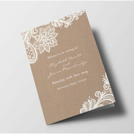 Rustic Lace Wedding Order of Service Booklet