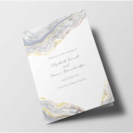 Silver Geodes Wedding Order of Service Booklet