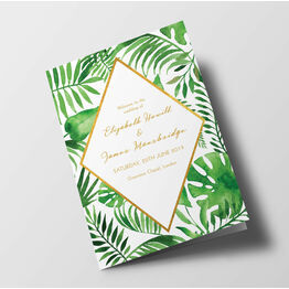 Tropical Leaves Wedding Order of Service Booklet