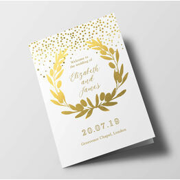 Golden Wreath Wedding Order of Service Booklet