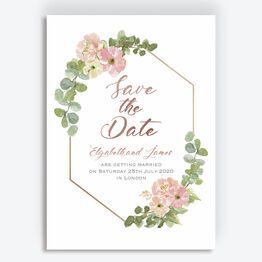 Blush Pink Flowers Wedding Save the Date