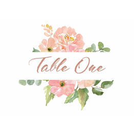Blush Pink Flowers Table Name