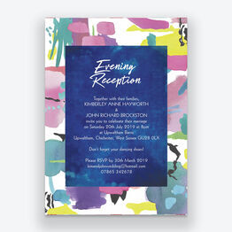 Bright Watercolour Evening Reception Invitation