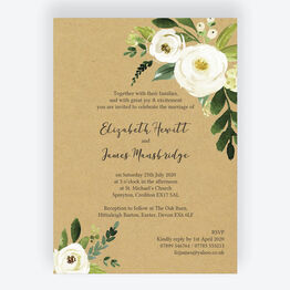 Cream Flowers Wedding Invitation