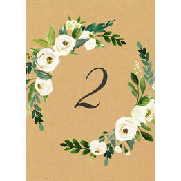 Cream Flowers Table Number
