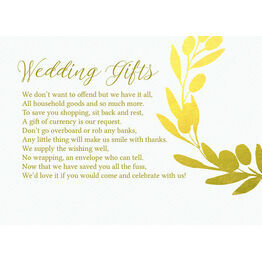 Golden Olive Wreath Gift Wish Card