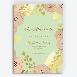 Mint, Blush & Gold Wedding Save the Date