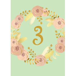 Mint, Blush & Gold Table Number