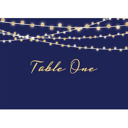 Navy & Gold Fairy Lights Table Name