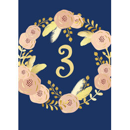 Navy, Blush & Gold Table Number