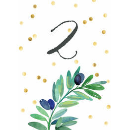 Olive Wreath Table Number