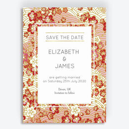 Origami Floral Wedding Save the Date