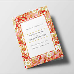 Origami Floral Wedding Order of Service Booklet