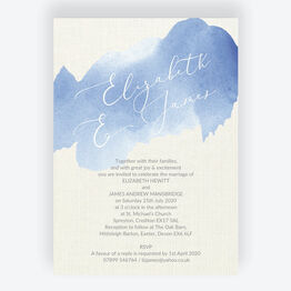 Pastel Blue Watercolour Wedding Invitation