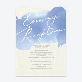 Pastel Blue Watercolour Evening Reception Invitation