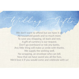 Pastel Blue Watercolour Gift Wish Card