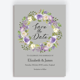 Pastel Lilac Flowers Wedding Save the Date