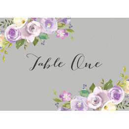 Pastel Lilac Flowers Table Name