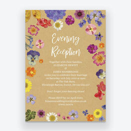 Pressed Flowers Evening Reception Invitation