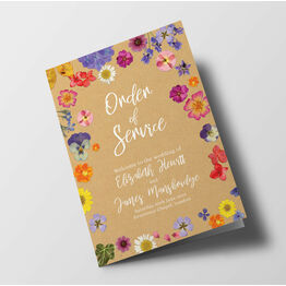 Pressed Flowers Wedding Order of Service Booklet