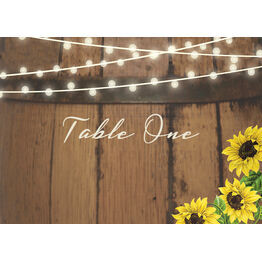 Rustic Barrel & Sunflowers Table Name