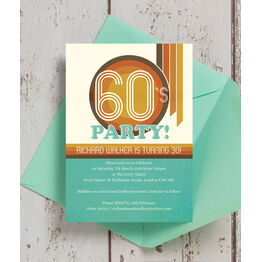 Retro 1960s 30th Birthday Party Invitation