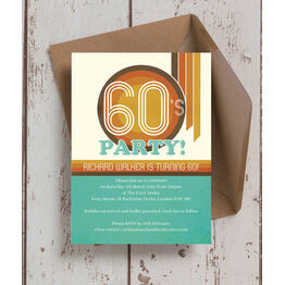 Retro 1960s 60th Birthday Party Invitation