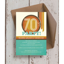 Retro 1970s 60th Birthday Party Invitation