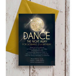 Disco Ball 21st Birthday Party Invitation