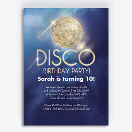 Disco Party Birthday Invitation