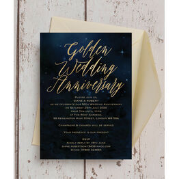 Starry Night 50th / Gold Wedding Anniversary Invitation