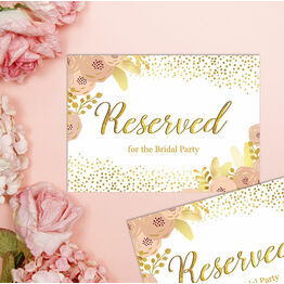 Blush & Gold Floral Reserved Wedding Sign