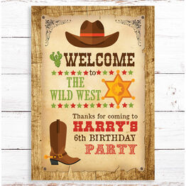 Cowboy / Wild West Children's Party Sign