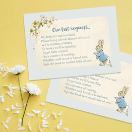 Peter Rabbit Christening / Baby Shower Book Request Card