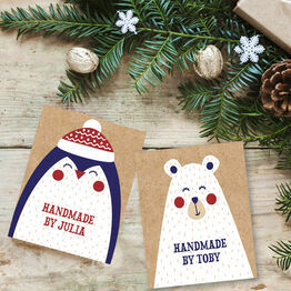 Penguin & Bear Personalised Christmas Printable Gift Tags
