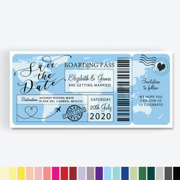 Boarding Pass Wedding Save The Date