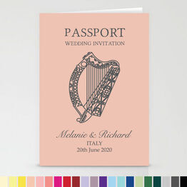 Irish Passport Travel Themed Wedding Invitation