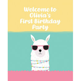 Llama Party Welcome Sign