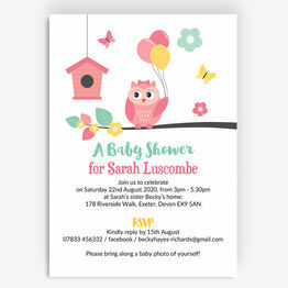 Cute Owl Baby Shower Invitation